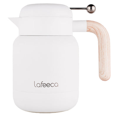 Lafeeca Aura Thermal Coffee Carafe White, 1 L – thermal coffee server that keeps drinks hot for 10 hours