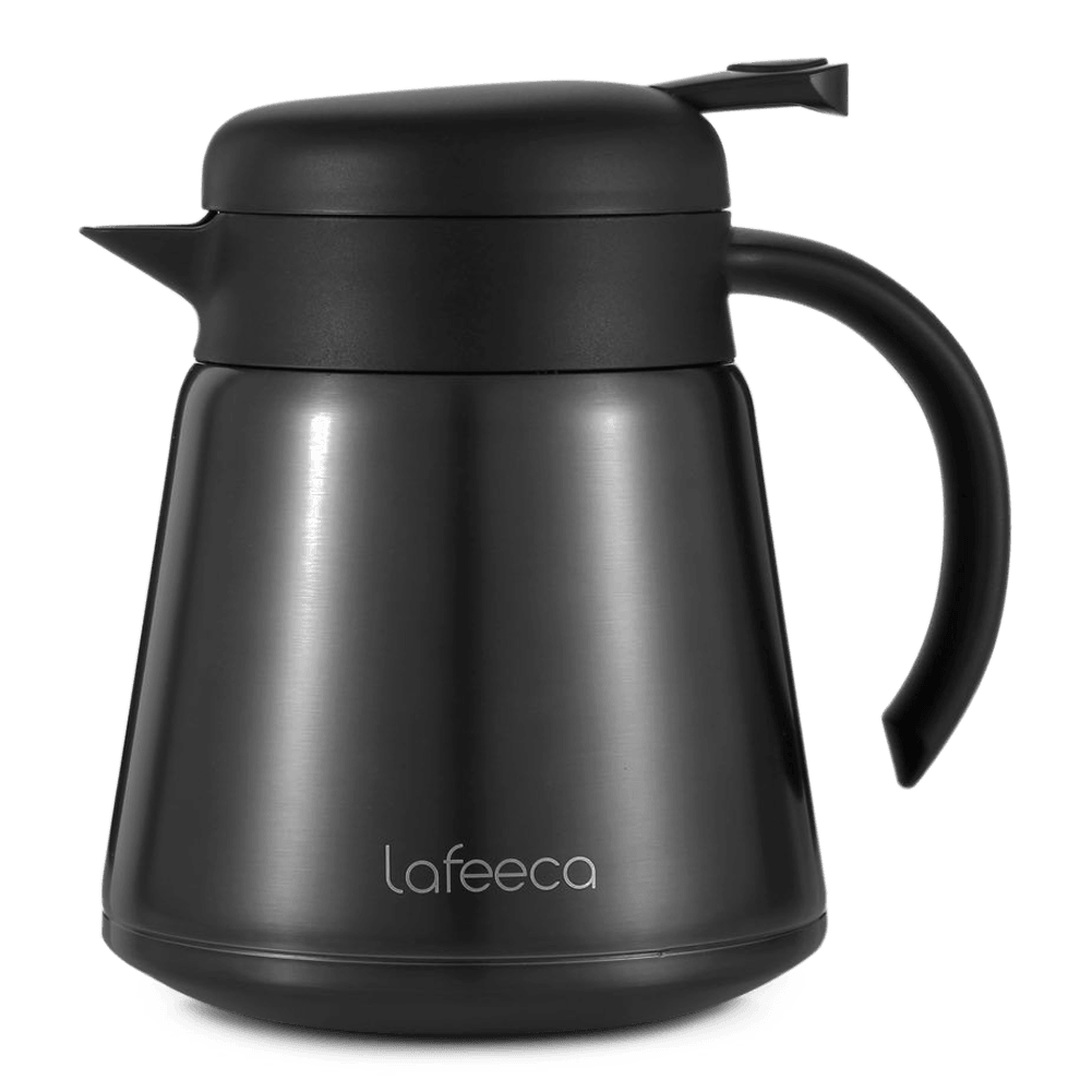 Glass Coffee Thermos Tea Carafe Double Wall Glass,1.2 Liter Black